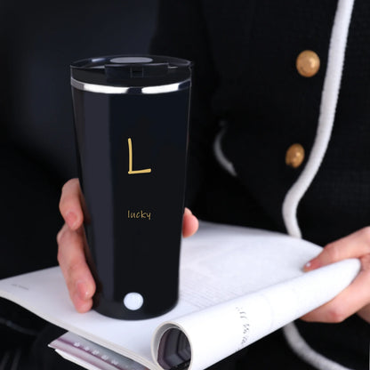 Rechargeable Self Stirring Mug - Magnetic Electric Auto Mixing Stainless Steel Cup for Office/Kitchen/Travel/Home-400 Ml/13.5 Oz(White)