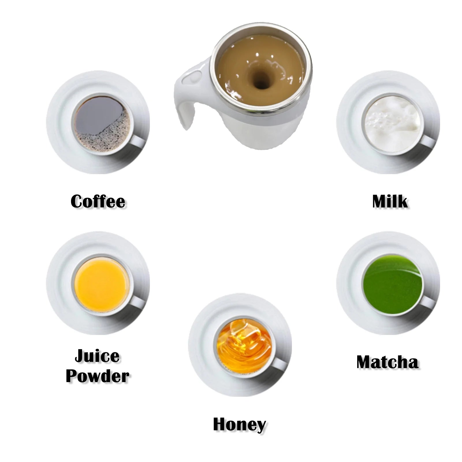 Self Stirring Mug - Magnetic Electric Auto Cute Mixing Cup Tasse for Office/Kitchen/Travel/Home Coffee/Tea/Hot Chocolate/Milk-450 Ml/15.2 Oz(Brown)