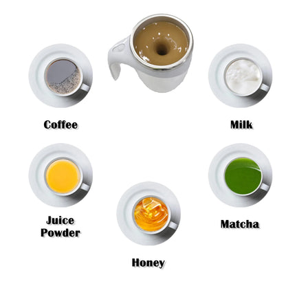 Self Stirring Mug - Magnetic Electric Auto Cute Mixing Cup Tasse for Office/Kitchen/Travel/Home Coffee/Tea/Hot Chocolate/Milk-450 Ml/15.2 Oz(Brown)