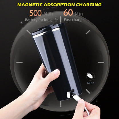 Rechargeable Self Stirring Mug - Magnetic Electric Auto Mixing Stainless Steel Cup for Office/Kitchen/Travel/Home-400 Ml/13.5 Oz(White)