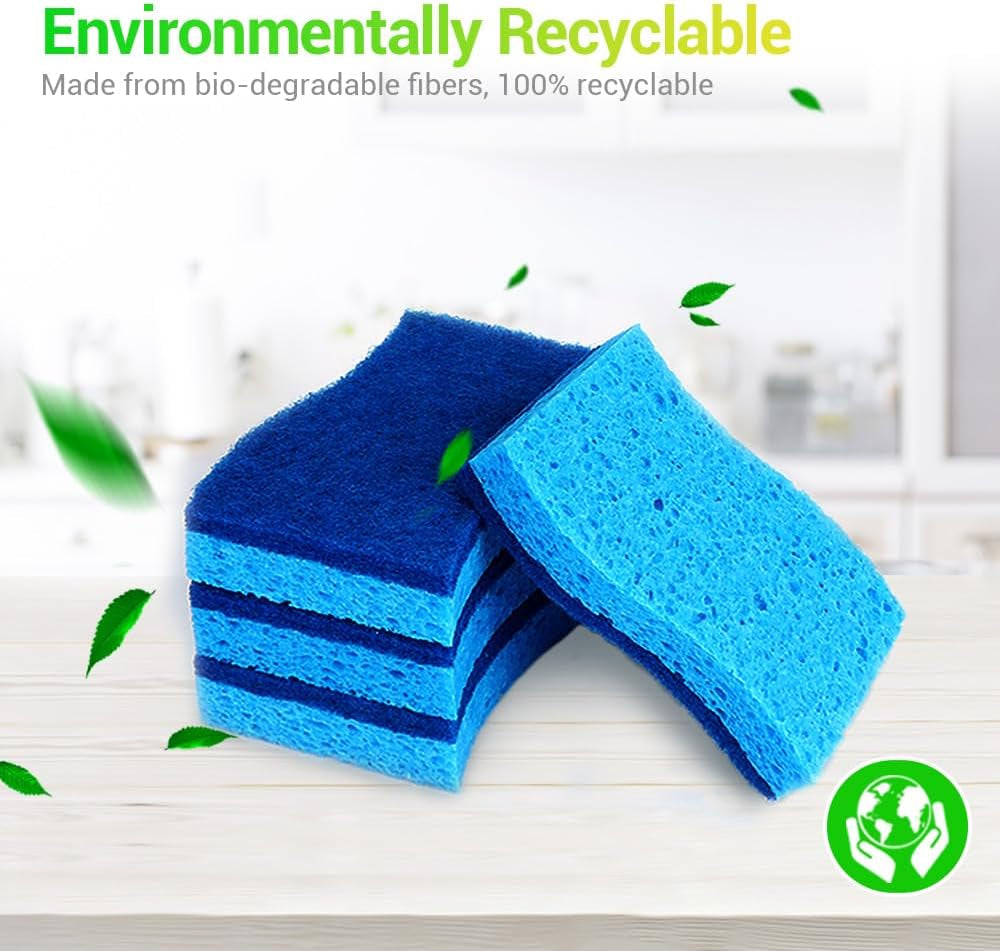 Non Scratch Scrub Sponge, 24Count, Sponges for Dishes, Sponges Kitchen, Cleaning Sponge, Cleans Fast without Scratching, Stands up to Stuck-On Grime, Cleaning Power for Everyday Jobs