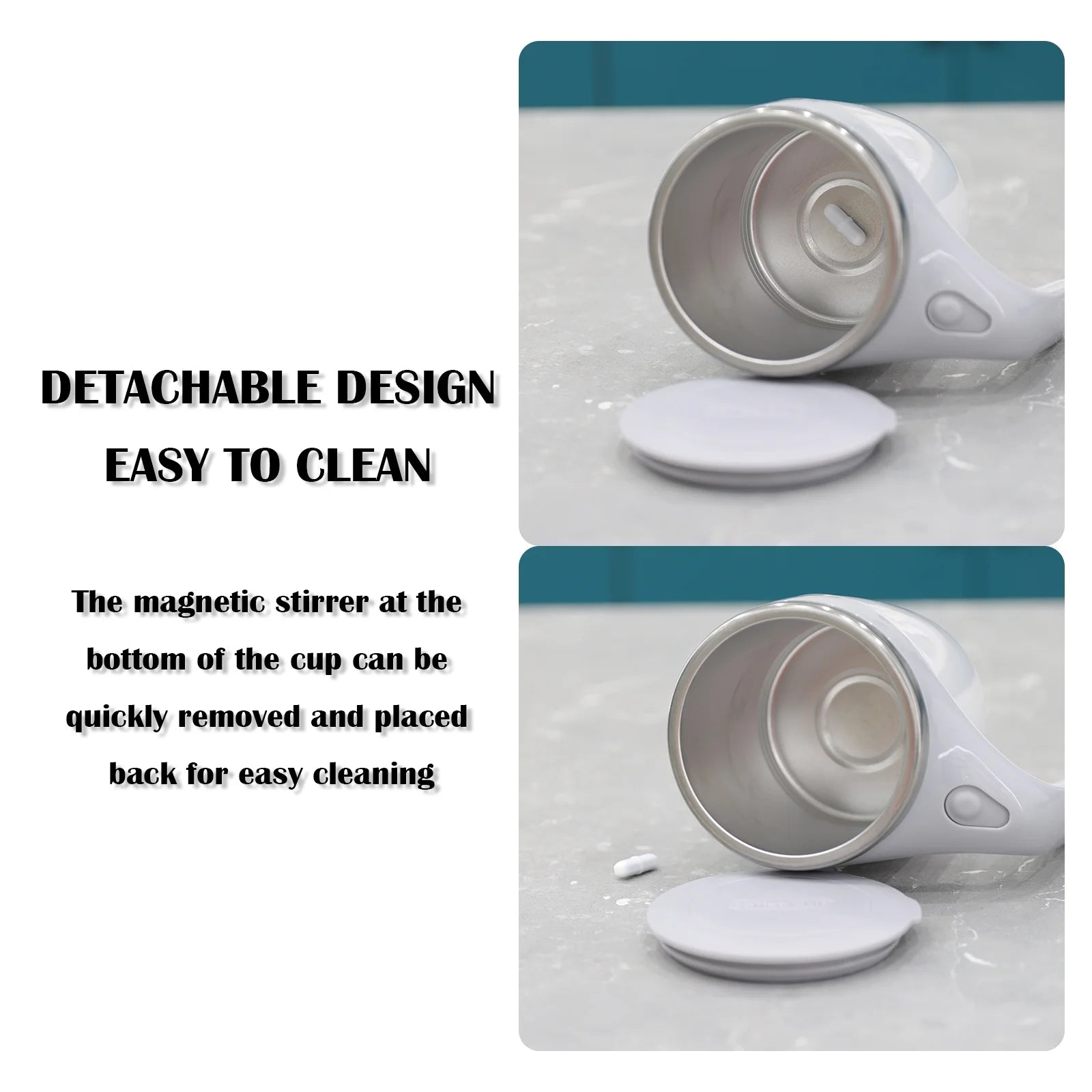 Self Stirring Mug - Magnetic Electric Auto Cute Mixing Cup Tasse for Office/Kitchen/Travel/Home Coffee/Tea/Hot Chocolate/Milk-450 Ml/15.2 Oz(Brown)