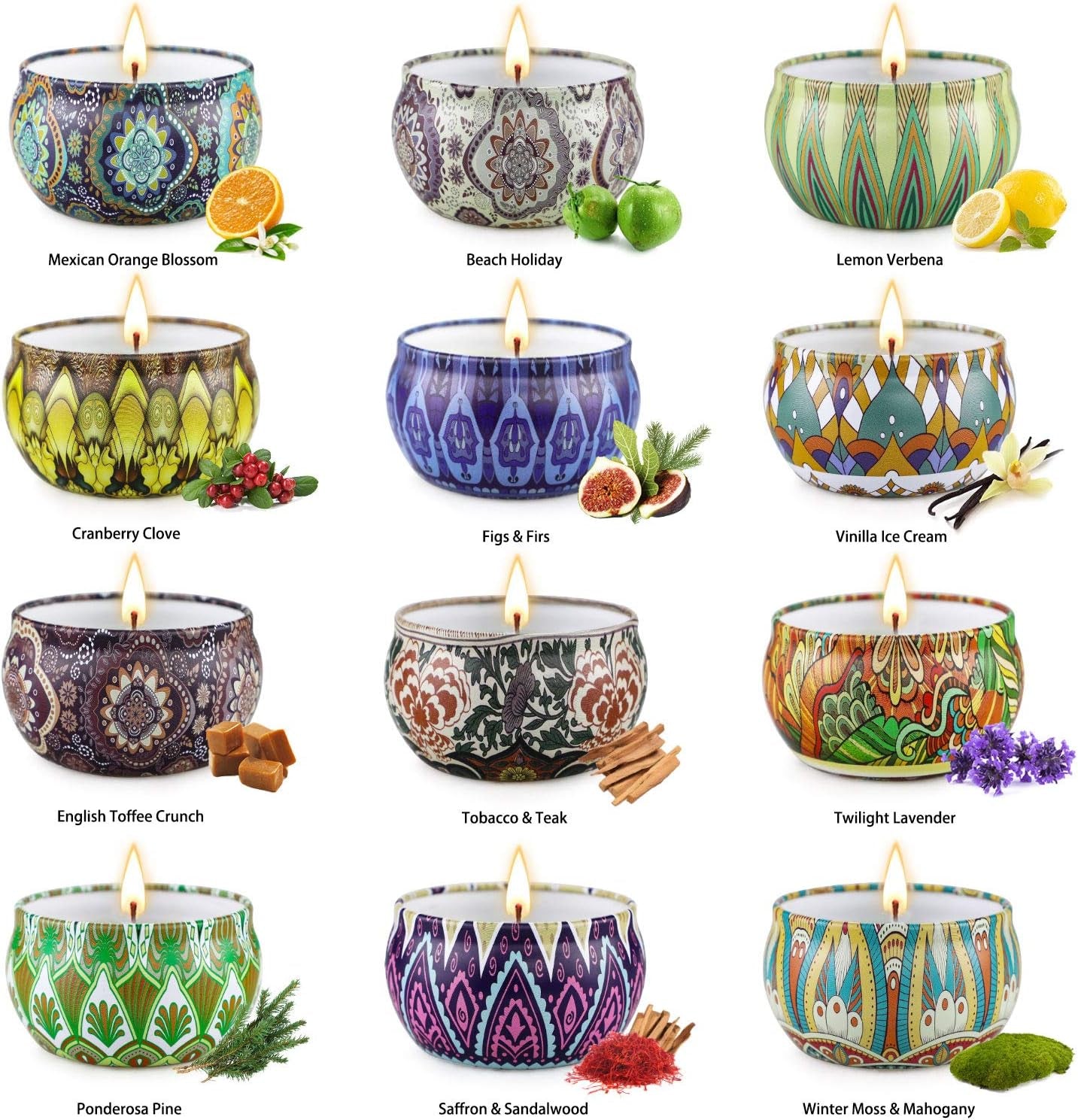 Candles Gifts for Women, 12 Pack Soy Wax Candles for Home Scented, Birthdays Thank You Mothers Day Christmas Gifts for Women Mom Who Have Everything