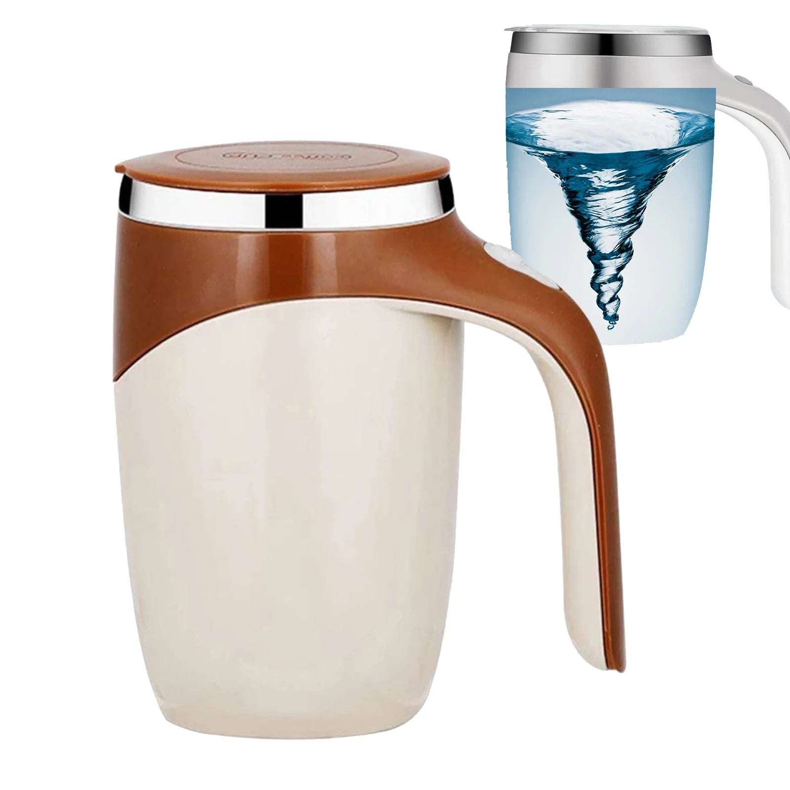 Self Stirring Mug - Magnetic Electric Auto Cute Mixing Cup Tasse for Office/Kitchen/Travel/Home Coffee/Tea/Hot Chocolate/Milk-450 Ml/15.2 Oz(Brown)