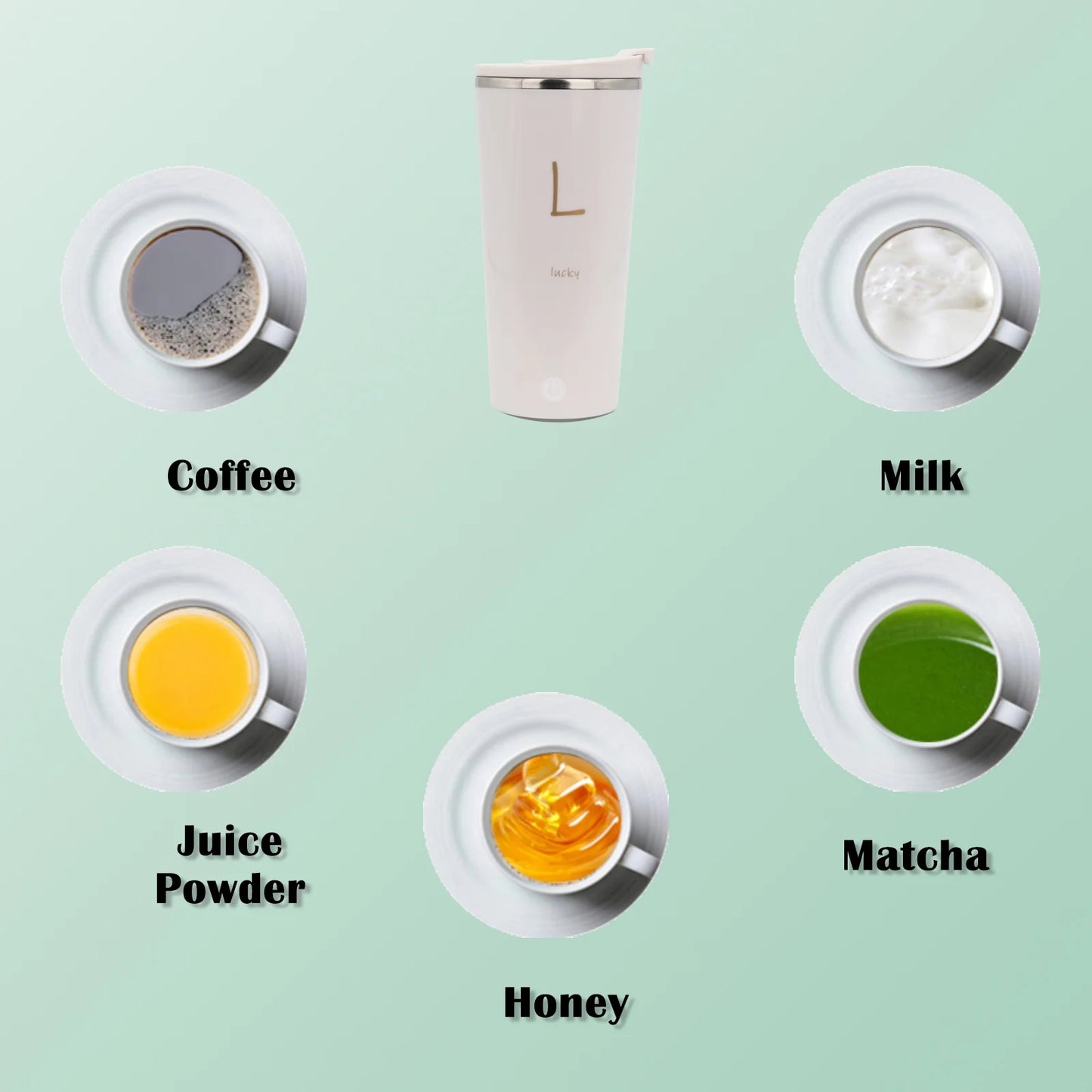 Rechargeable Self Stirring Mug - Magnetic Electric Auto Mixing Stainless Steel Cup for Office/Kitchen/Travel/Home-400 Ml/13.5 Oz(White)