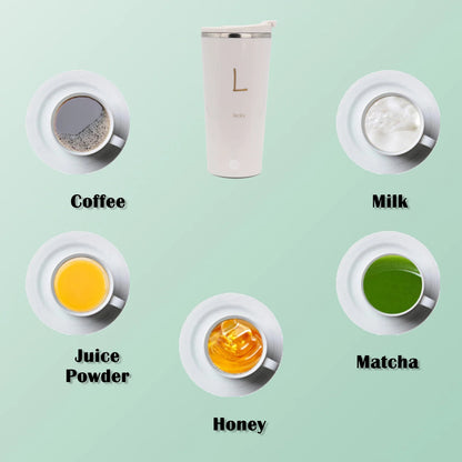 Rechargeable Self Stirring Mug - Magnetic Electric Auto Mixing Stainless Steel Cup for Office/Kitchen/Travel/Home-400 Ml/13.5 Oz(White)