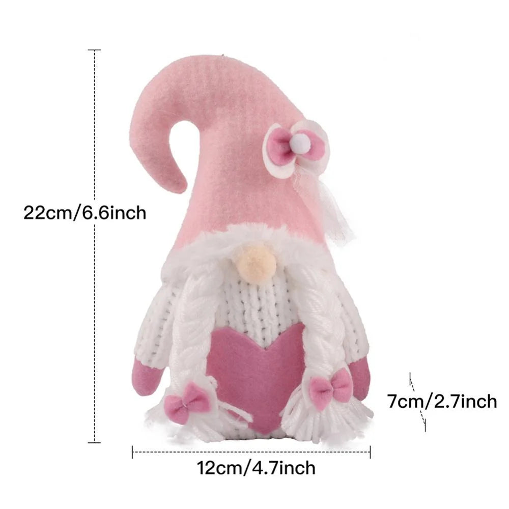 2Pcs Valentines Plush Decorations - Valentines Day Mr & Mrs Handmade Swedish Tomte Decor - Valentines Home Table Elf Decor Ornaments Gift